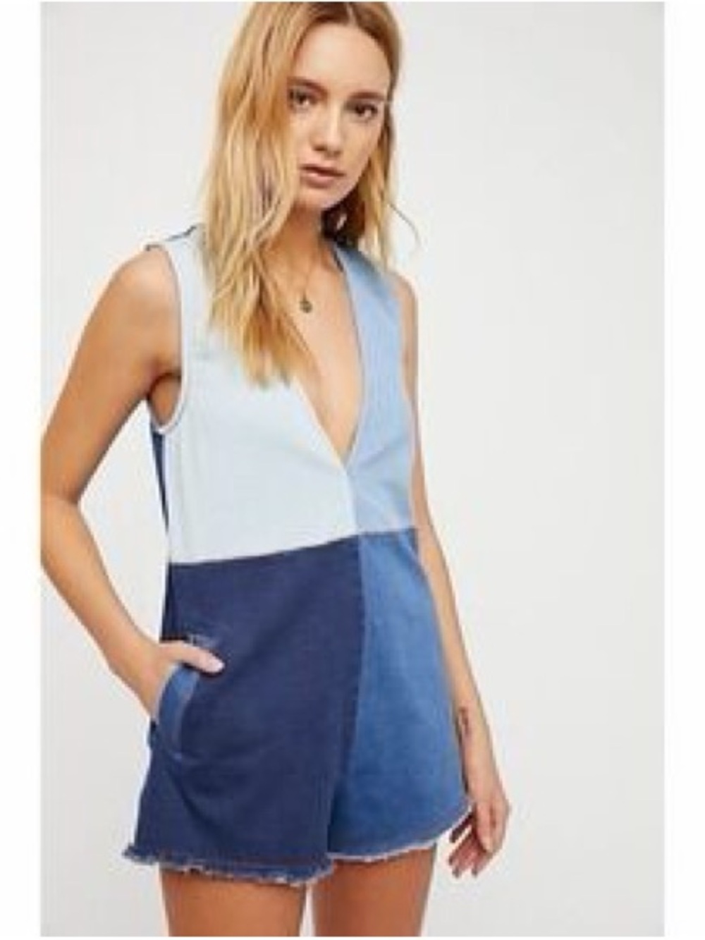 Alice McCall Sweet Thing patchwork denim romper